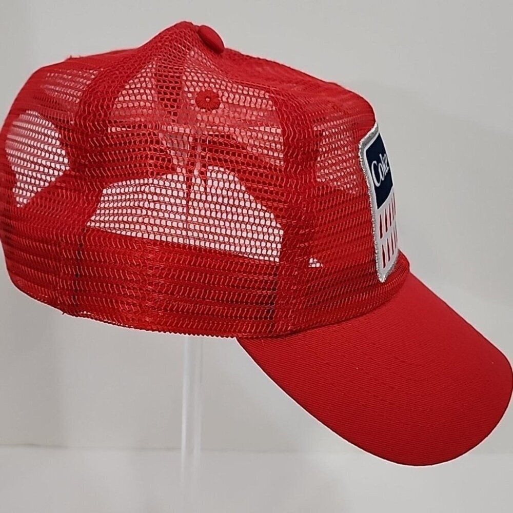 Coca Cola Red Mesh Trucker Hat Logo Patch Snapback Cap One Size - Picture 3 of 8